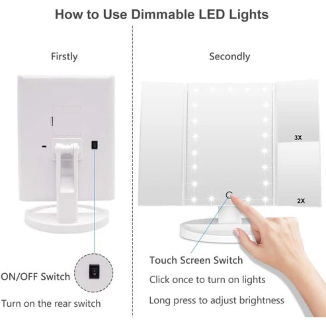 ESPEJO DE TOCADOR DE MAQUILLAJE CON ILUMINACION LED