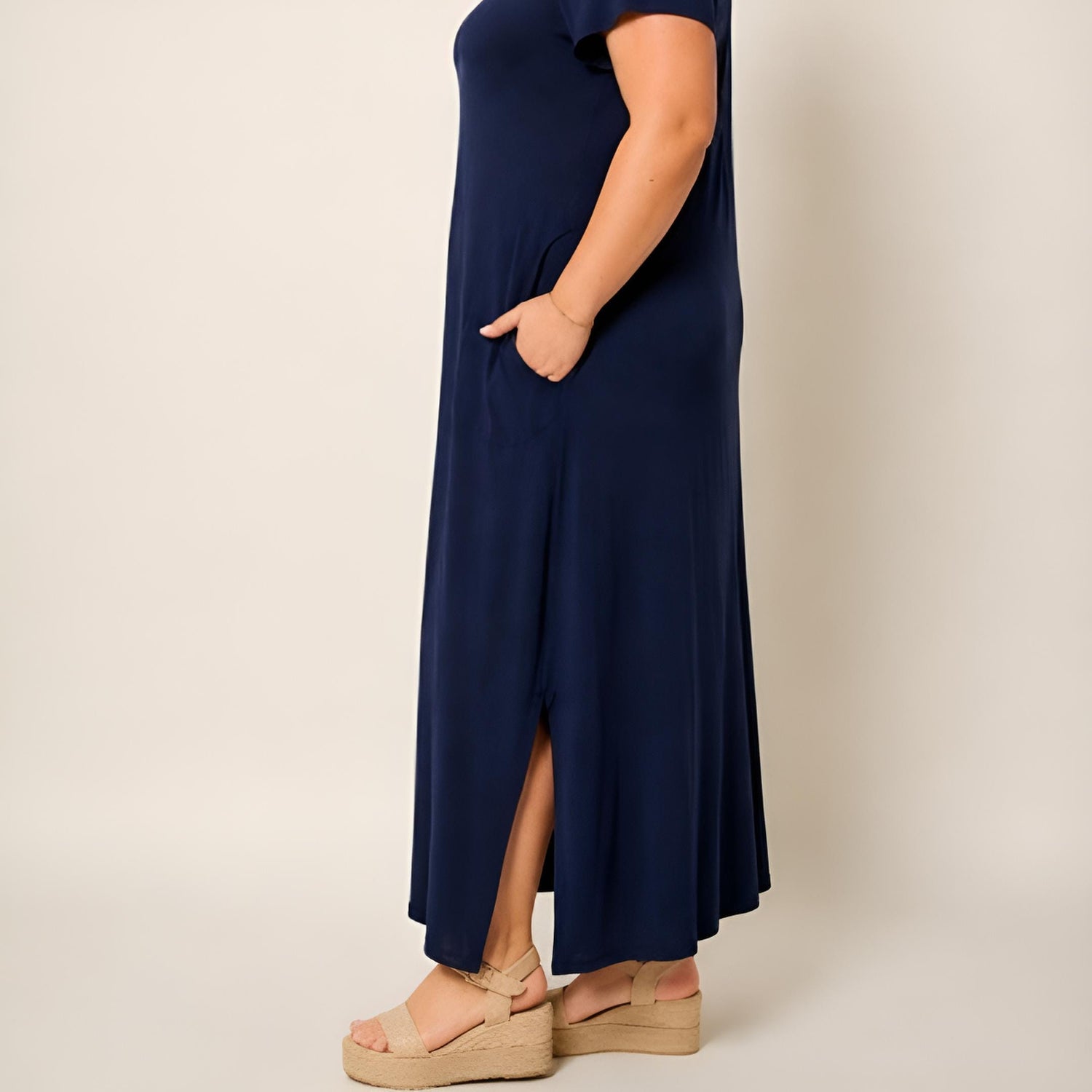 Vestido Vivian Azul Marino Largo | Viscosa hasta 6XL