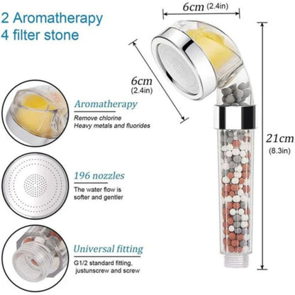 CABEZAL DE DUCHA FILTRADO CON VITAMINA C Y AROMA LIMON